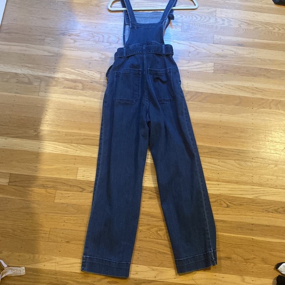 Denim overalls with waist tie and adjustable straps - Picture 2 of 5